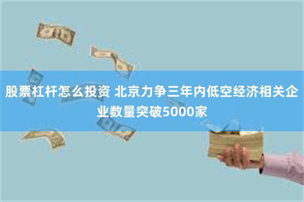 股票杠杆怎么投资 北京力争三年内低空经济相关企业数量突破5000家