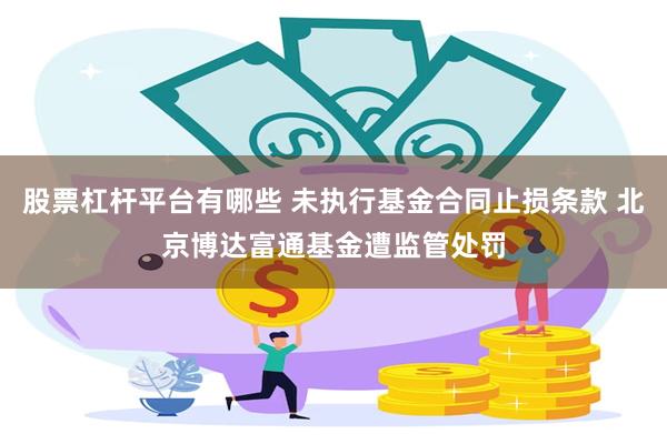 股票杠杆平台有哪些 未执行基金合同止损条款 北京博达富通基金遭监管处罚